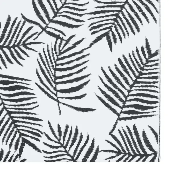 Õuevaip ARAKIL jacquard-mustriga, valge-must, 190 x 290 cm, polüpropüleen – 5