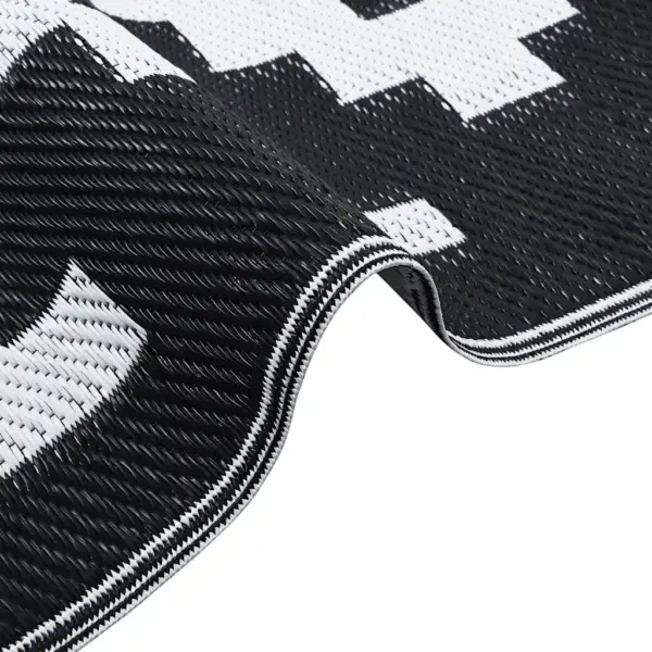 Õuevaip ARAKIL, ümberpööratav, valge ja must polüpropüleen, 190 x 290 cm – 3