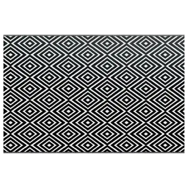 Õuevaip ARAKIL jacquard-mustriga, valge ja must, 190 x 290 cm, polüpropüleen – 2
