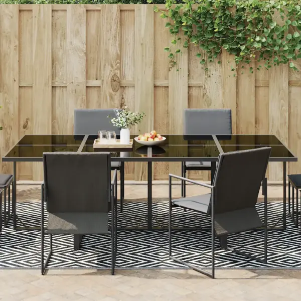 Õuevaip ARAKIL jacquard-mustriga, valge ja must, 190 x 290 cm, polüpropüleen – 3