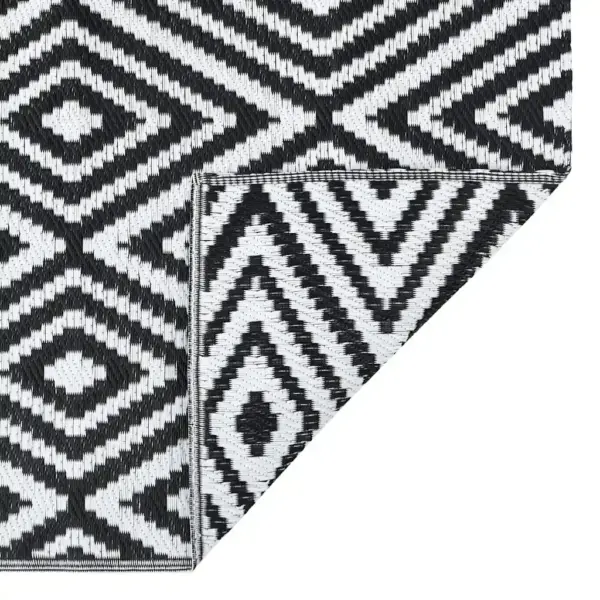 Õuevaip ARAKIL jacquard-mustriga, valge ja must, 190 x 290 cm, polüpropüleen – 5