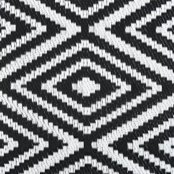 Õuevaip ARAKIL jacquard-mustriga, valge ja must, 190 x 290 cm, polüpropüleen – 6