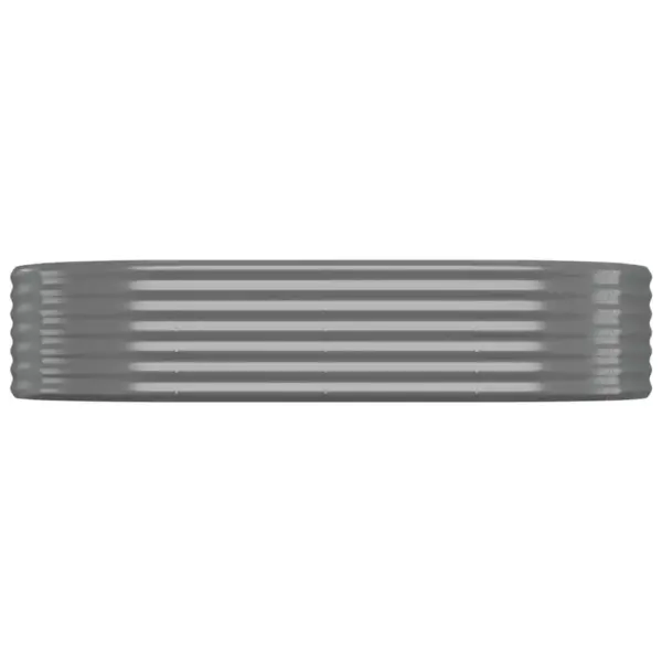 Ovaalne aia taimelava, galvaniseeritud teras, hall, 175 x 100 x 36 cm - 3