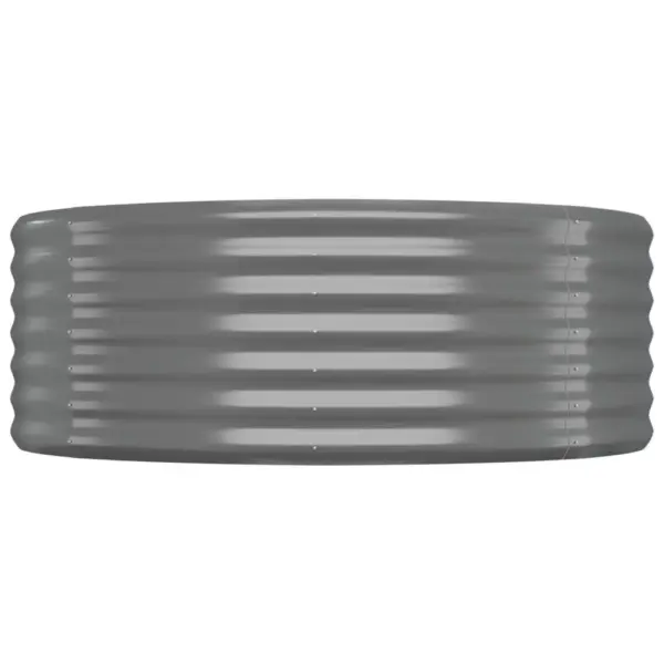 Ovaalne aia taimelava, galvaniseeritud teras, hall, 175 x 100 x 36 cm - 4
