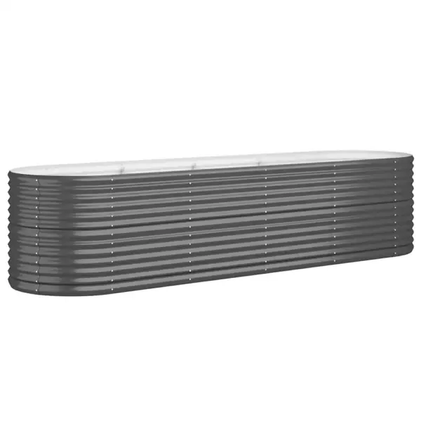 Ovaalne aia taimelava, galvaniseeritud teras, antratsiithall, 296 x 80 x 68 cm - 2