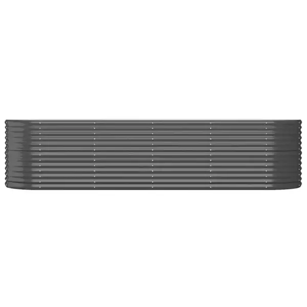 Ovaalne aia taimelava, galvaniseeritud teras, antratsiithall, 296 x 80 x 68 cm - 3