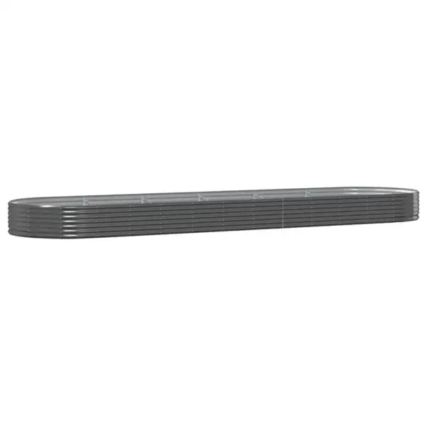 Ovaalne aia taimelava, galvaniseeritud teras, antratsiithall, 523 x 140 x 36 cm – 2