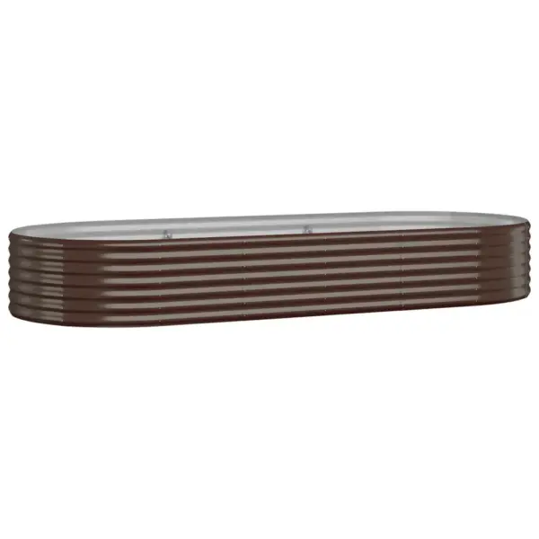 Ovaalne aia taimelava galvaniseeritud terasest, pruun, 249 x 100 x 36 cm – 2