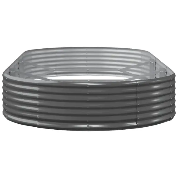 Ovaalne aiapeenar tsingitud terasest, antratsiithall, 296 x 140 x 36 cm – 4