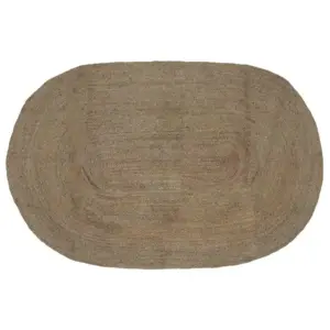 Ovaalne masinpestav džuutvaip, hall, 152 x 245 cm