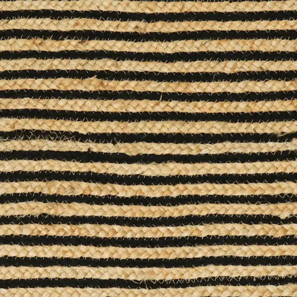 Masinpestav ovaalne džuutvaip, looduslik ja must, 183 x 122 cm – 7