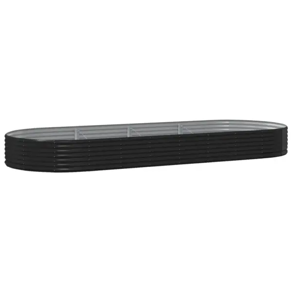 Ovaalne galvaniseeritud terasest aia taimekast, antratsiithall, 373 x 140 x 36 cm – 2