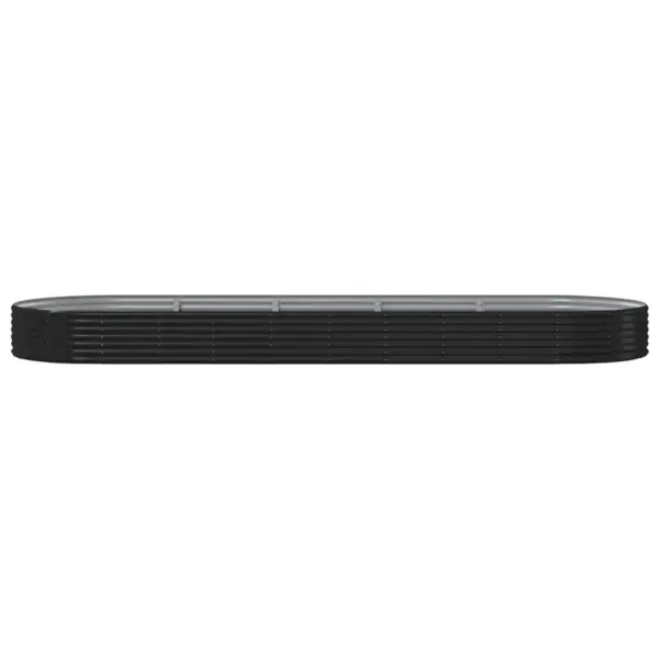 Ovaalne aia taimekast galvaniseeritud terasest, antratsiithall, 450 x 140 x 36 cm – 3