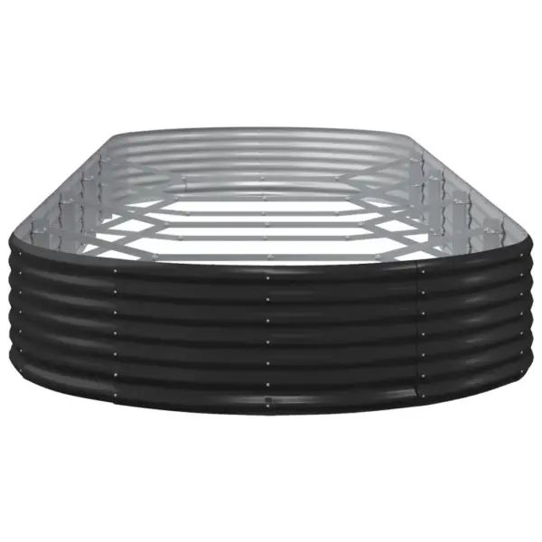 Ovaalne aia taimekast galvaniseeritud terasest, antratsiithall, 450 x 140 x 36 cm – 4