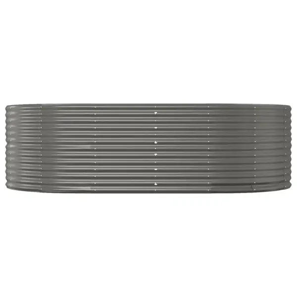 Ovaalne aia taimelava, hall galvaniseeritud teras, 212 x 140 x 68 cm – 3