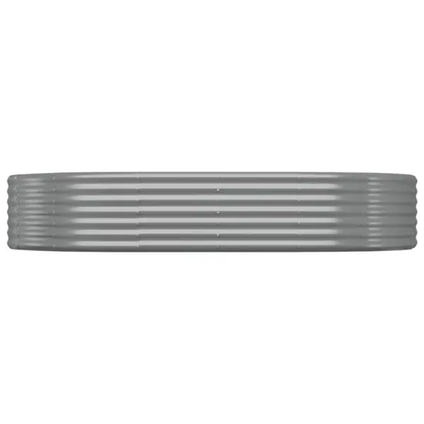 Ovaalne aia taimelava galvaniseeritud terasest, hall, 214 x 140 x 36 cm – 3