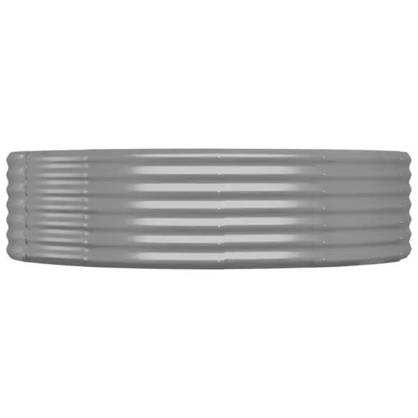 Ovaalne aia taimelava galvaniseeritud terasest, hall, 214 x 140 x 36 cm – 4