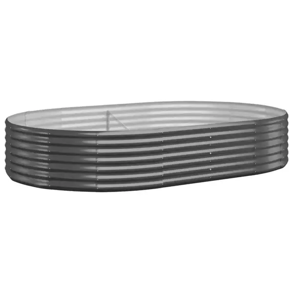 Ovaalne aia taimelava galvaniseeritud terasest, antratsiithall, 214 x 140 x 36 cm - 2