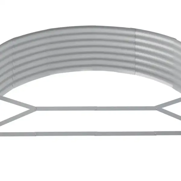Ovaalne aia taimelava galvaniseeritud terasest, antratsiithall, 214 x 140 x 36 cm - 5