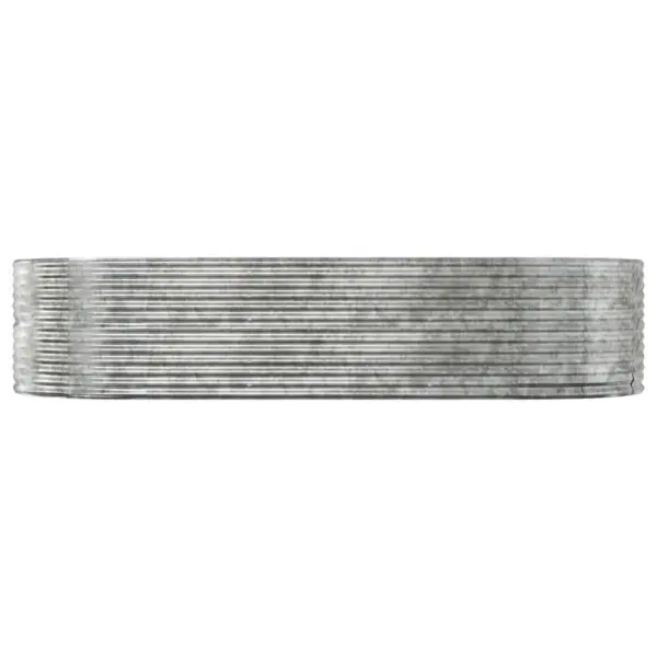 Ovaalne aia taimelava, hõbedane galvaniseeritud teras, 291 x 140 x 68 cm - 3