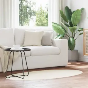 Ovaalne polüestervaip Huarte, kreemjas, 80 x 150 cm