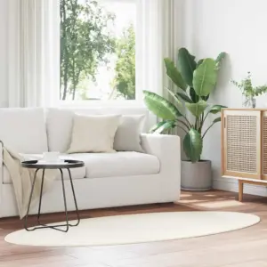 Ovaalne kreemjas vaip Huarte, libisemisvastane, 100 x 200 cm, 100% polüester