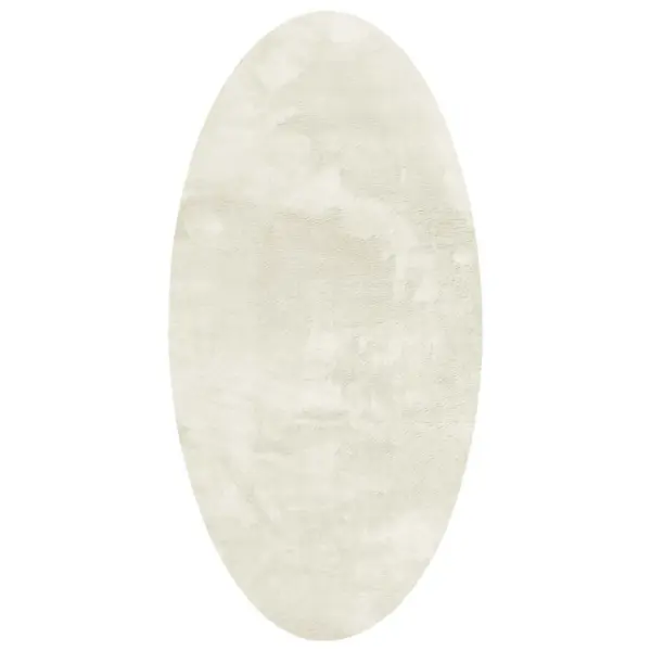 Ovaalne kreemjas vaip Huarte, libisemisvastane, 100 x 200 cm, 100% polüester – 2