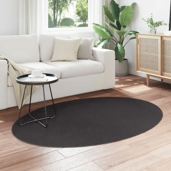 Ovaalne libisemisvastane vaip HUARTE, antratsiit, 120 x 170 cm, 100% polüester – 3