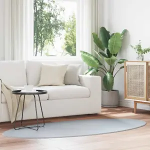 Ovaalne libisemisvastane vaip Huarte, hall, 100 x 200 cm, 100% polüester