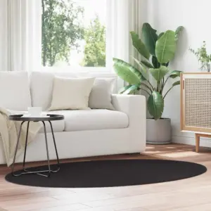 Ovaalne must põrandavaip Huarte, 120 x 170 cm, 100% polüester, libisemisvastane