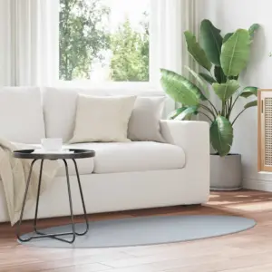 Ovaalne vaip Huarte, hall, libisemisvastane, 80 x 150 cm, 100% polüester