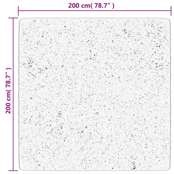 Kreemjasvalge lühikese narmaga vaip OVIEDO, 100% polüester, 200 x 200 cm – 10