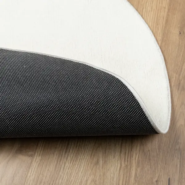 Ümmargune lühikese karvaga vaip OVIEDO, kreemjasvalge, Ø120 cm – 5