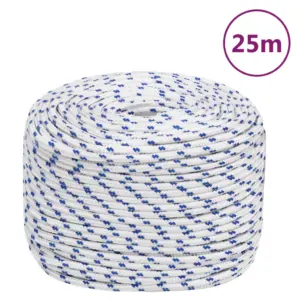 Paadiköis polüpropüleenist, valge, 10 mm, 25 m