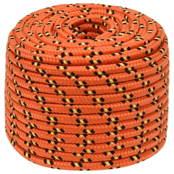 Punutud paadiköis, oranž polüpropüleen, 12 mm, 100 m – 2