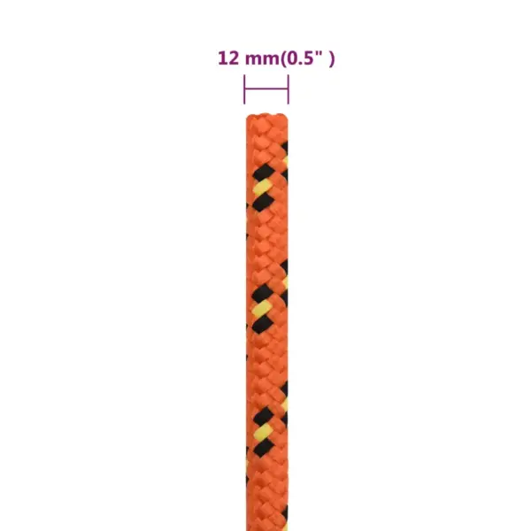 Punutud paadiköis, oranž polüpropüleen, 12 mm, 100 m – 6