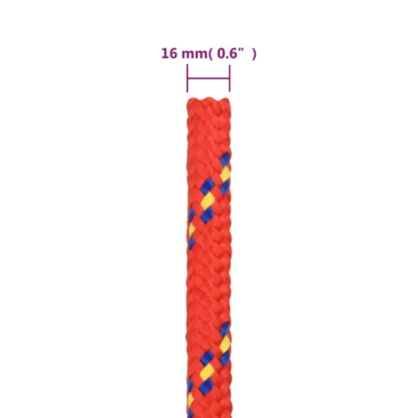 Polüpropüleenist paadiköis, punane, 16 mm, 25 m - 6