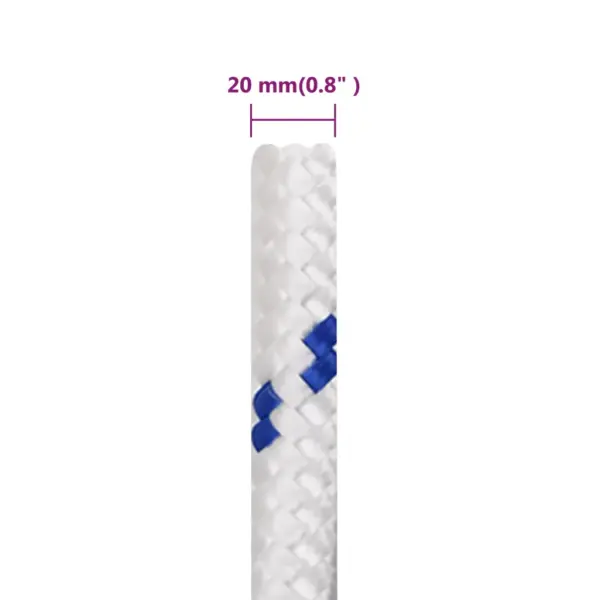 Polüpropüleenist paadiköis, valge, 20 mm, 25 m, tõmbetugevus 2400 kg – 6