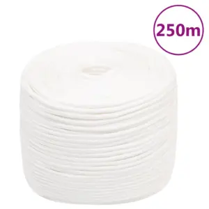 Polüpropüleenist paadiköis, täisvalge, 8 mm, 250 m, tõmbetugevus 420 kg