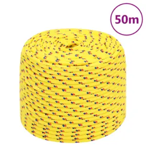 Polüpropüleenist paadiköis, kollane, 10 mm, 50 m