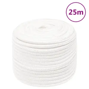 Polüpropüleenist täisvalge paadiköis, 12 mm, 25 m