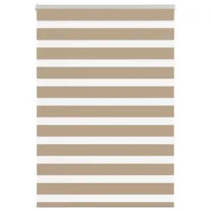 Päev ja öö ruloo, liivapruun triibuline polüester, 95 x 150 cm
