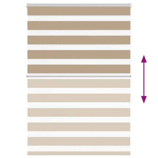 Päev ja öö ruloo, liivapruun triibuline polüester, 95 x 150 cm – 5