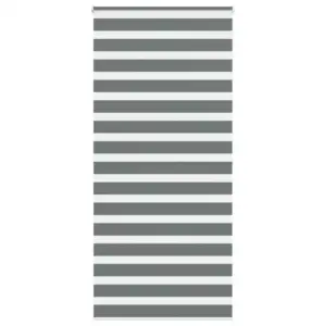 Päev-ja-öö sebraruloo, tumehall, 110 x 200 cm, 100% polüester, alumiiniumsiiniga