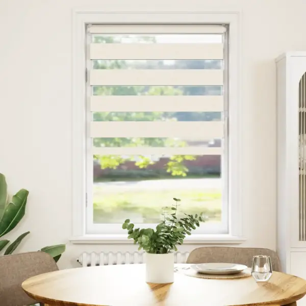 Päev-öö ruloo privaatsuse ja valguse reguleerimiseks, marmorbeež, 80 x 100 cm, 100% polüester, alumiiniumist ülemise siiniga – 2