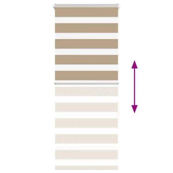Liivapruun sebra ruloo aknale, 60 x 150 cm, 100% polüester, alumiiniumsiiniga – 5