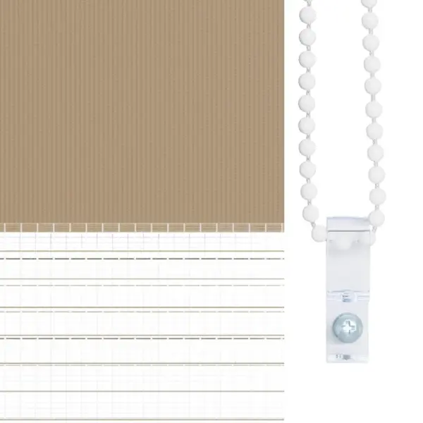 Liivapruun sebra ruloo aknale, 60 x 150 cm, 100% polüester, alumiiniumsiiniga – 9