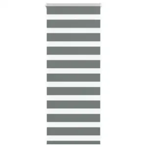 Päev-öö sebraruloo, tumehall triibuline rulookardin, 60 x 100 cm, polüester