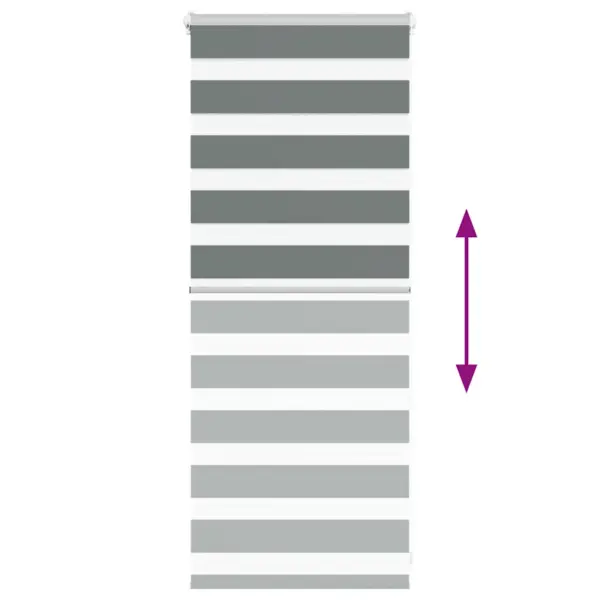 Päev-öö sebraruloo, tumehall triibuline rulookardin, 60 x 100 cm, polüester – 5