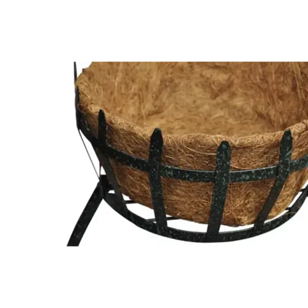 Päikesepaneeliga lillepoti alus LED-lampidega, 3 hoidikut, pruun/must, malm, 47 x 48 x 109 cm – 3